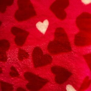 Room Essentials Red and Pink Heart Plush Throw